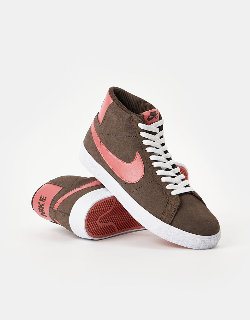 Nike SB Zoom Blazer Mid Chaussures de skate - Marron baroque/Adobe-Marron baroque-Blanc