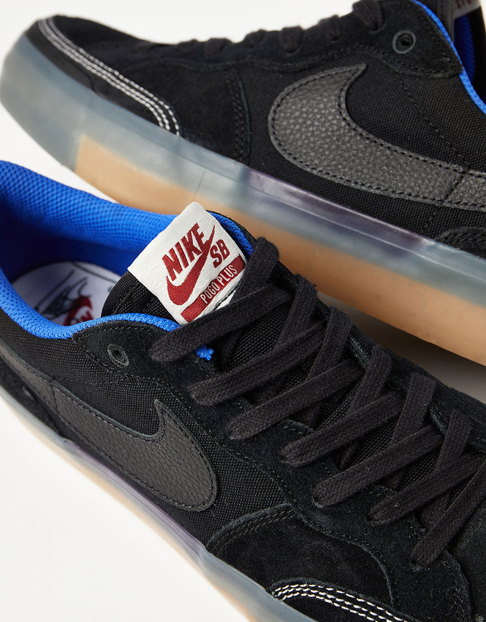 Nike SB Pogo Premium zapatos de skate - Negro/Negro-Hyper Royal-Gum Marrón claro