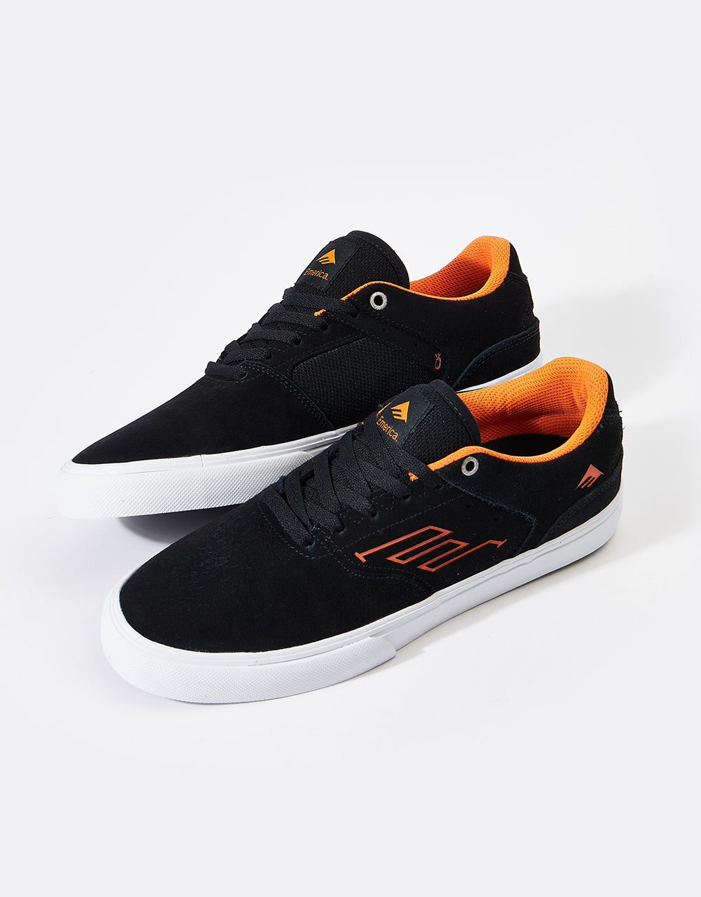 Emerica The Low Vulc Skate Shoes - Black/White/Orange