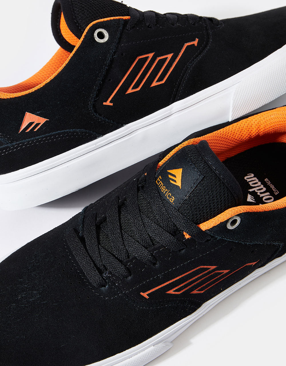 Emerica The Low Vulc Skate Shoes - Black/White/Orange