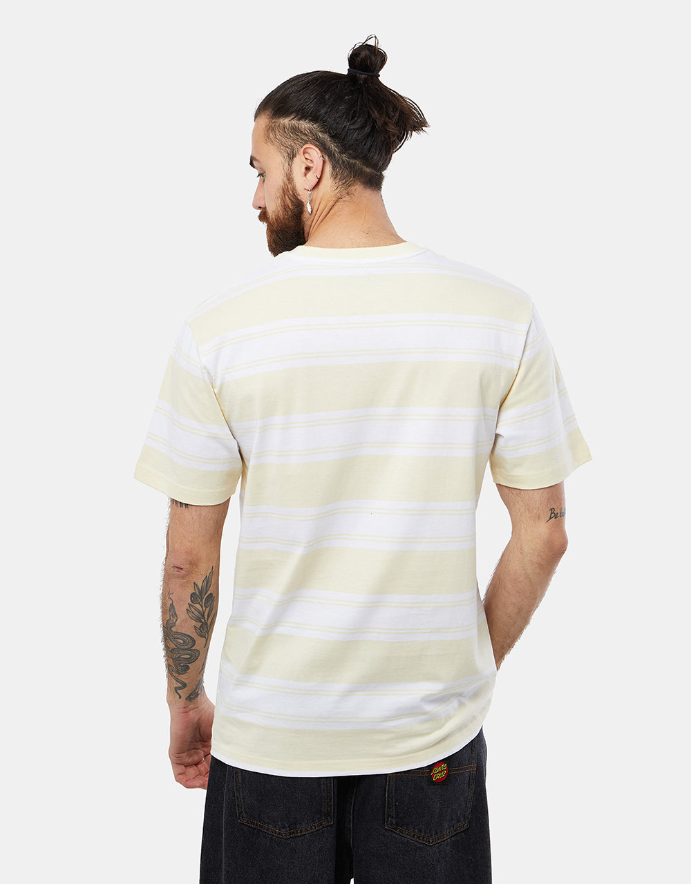 T-shirt Route One Lewis Stripe - Crema nuvola/Bianco