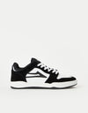 Lakai Telford Low Skate Shoes - Black/White Suede