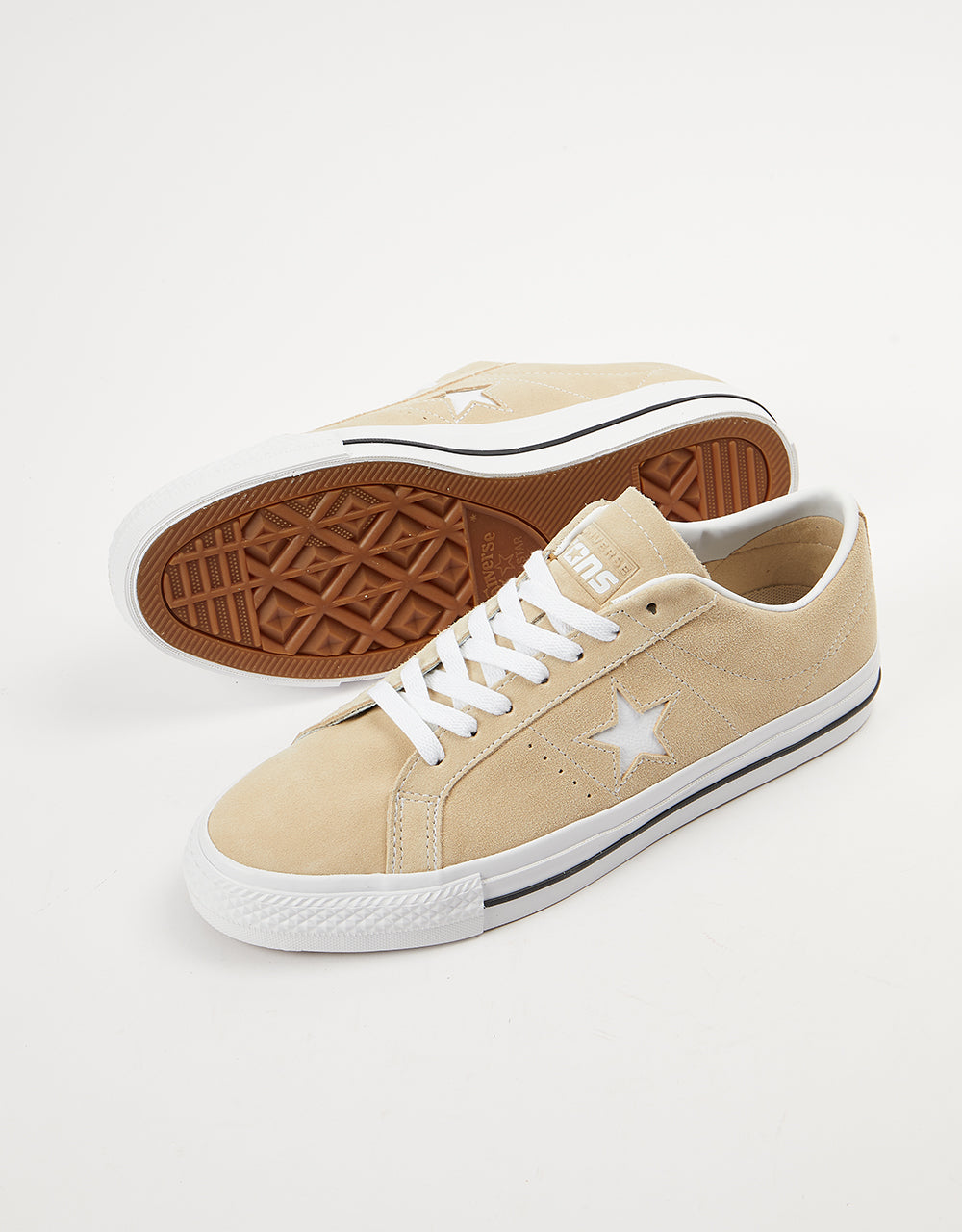 Converse One Star Pro Ox Classic Chaussures de skate en daim - Lait d'avoine/Blanc/Noir