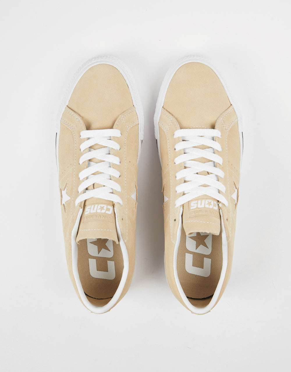 Scarpe da skate Converse One Star Pro Ox Classic in pelle scamosciata - Latte d'avena/Bianco/Nero