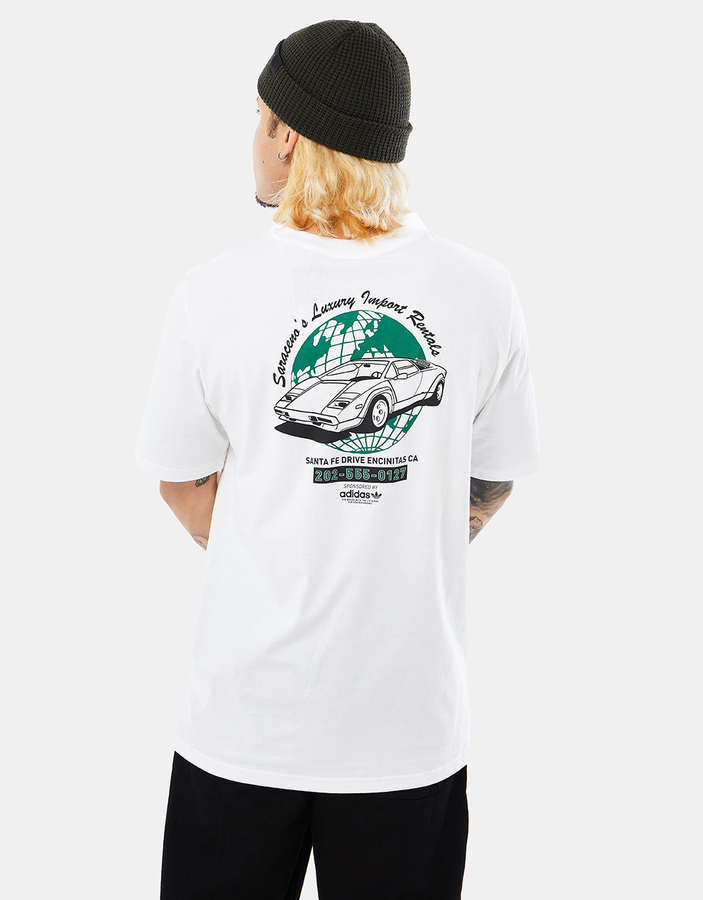 adidas BB Rider 'Zach' T-Shirt - White/Court Green/Black