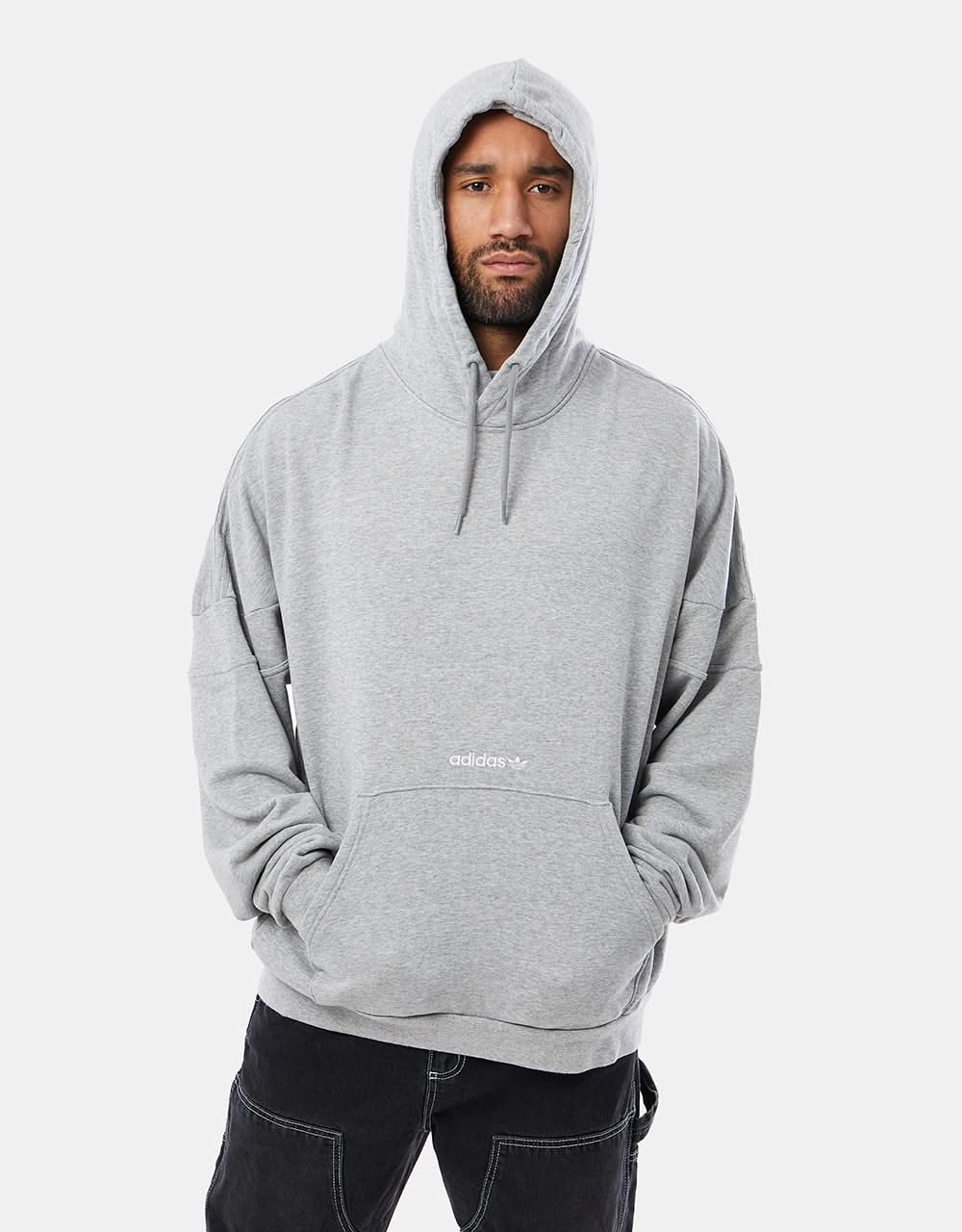 adidas Challenger Pullover Hoodie - Medium Grey Heather/White