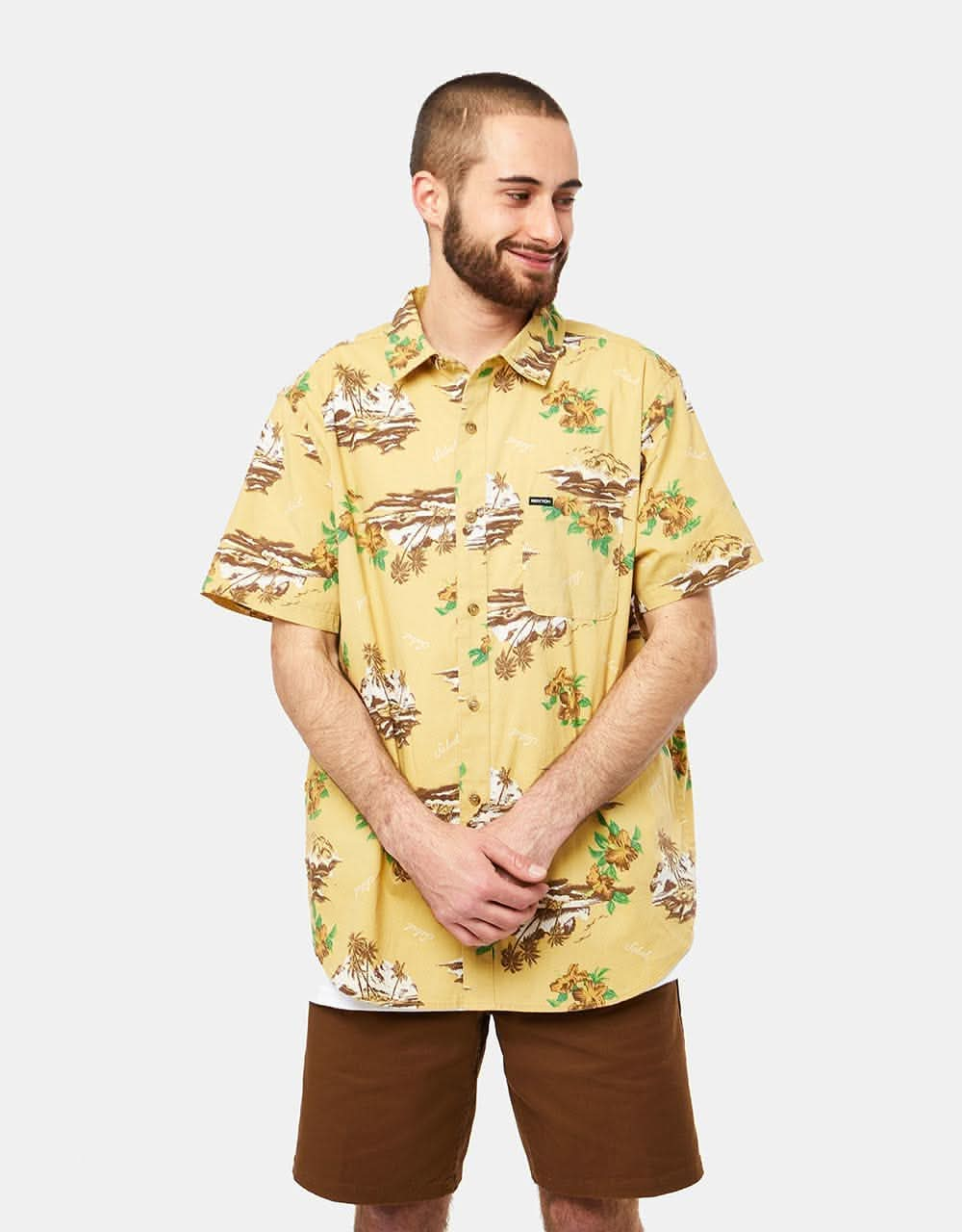 Brixton Charter Print Shirt - Straw/Paradise