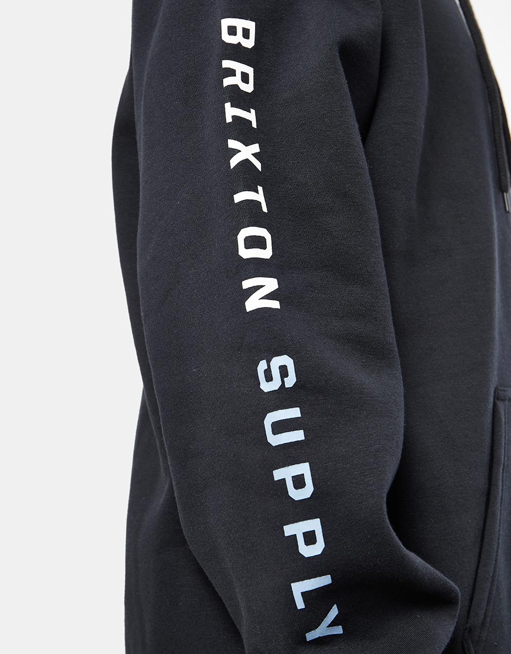 Brixton Crest Pullover Hoodie - Black/Dusty Blue/Burnt Red