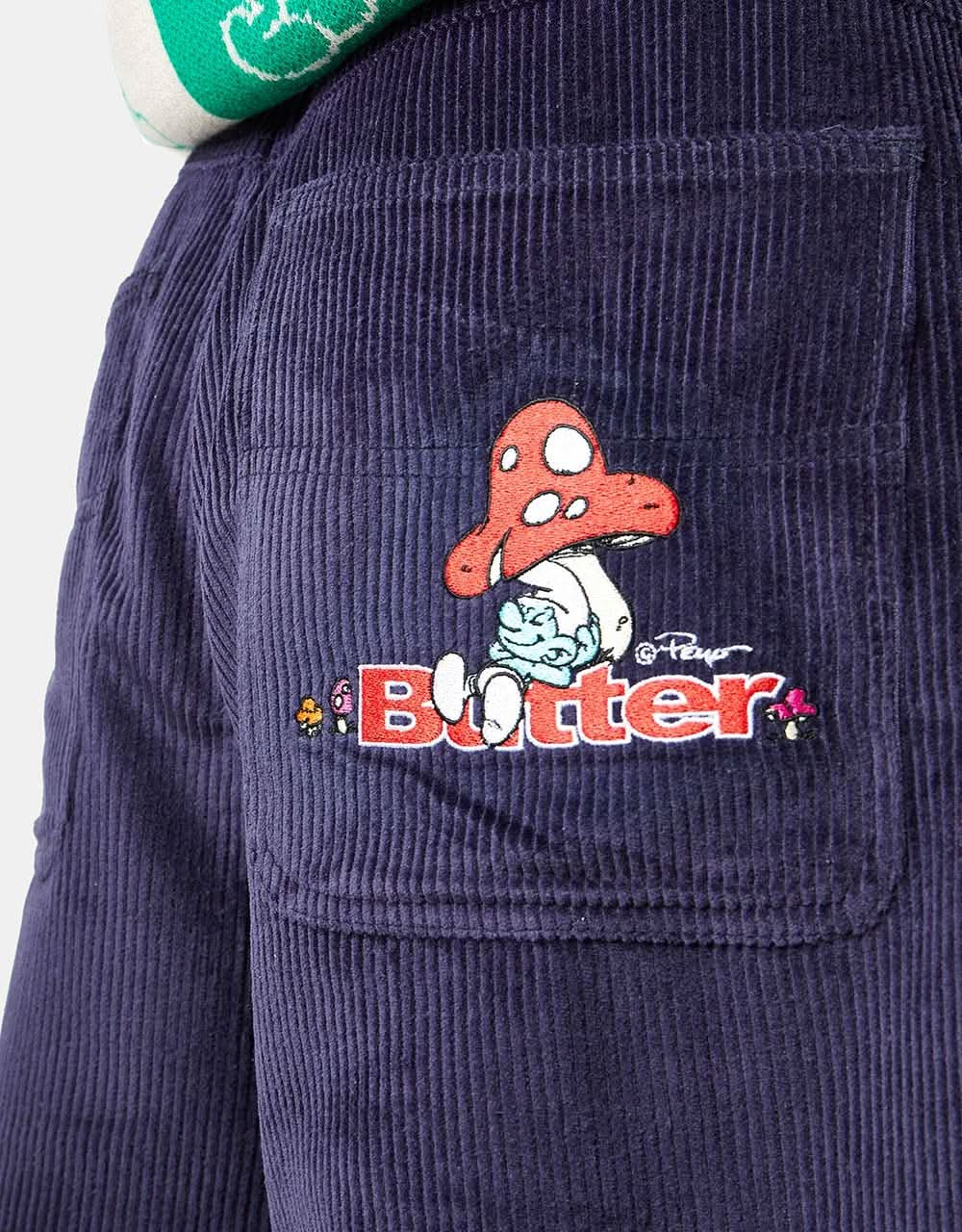 Butter Goods x The Smurfs Mushroom Corduroy Short - Indigo