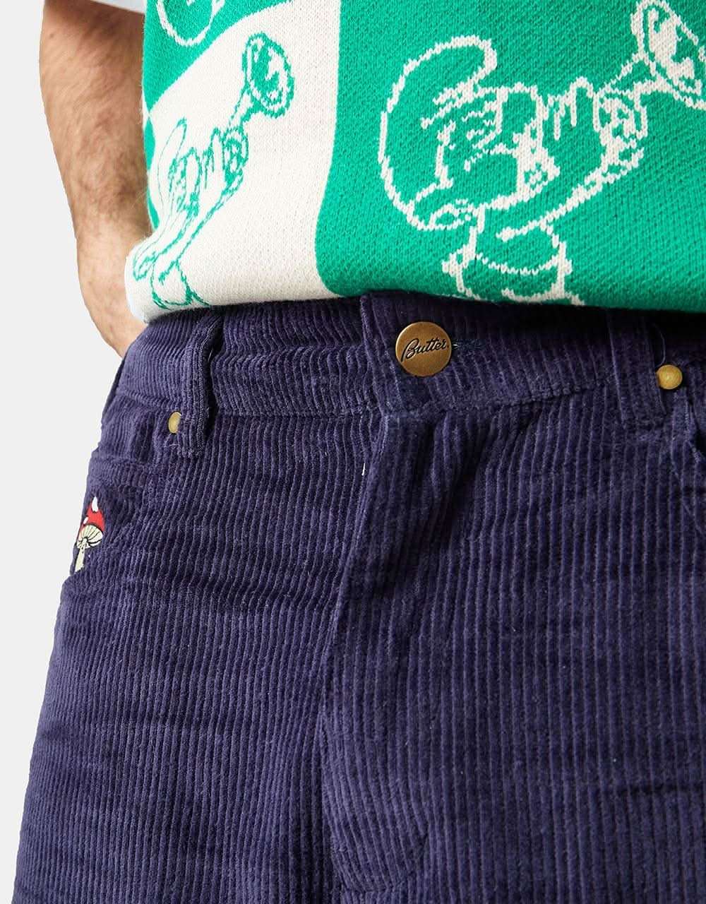 Butter Goods x The Smurfs Mushroom Corduroy Short - Indigo