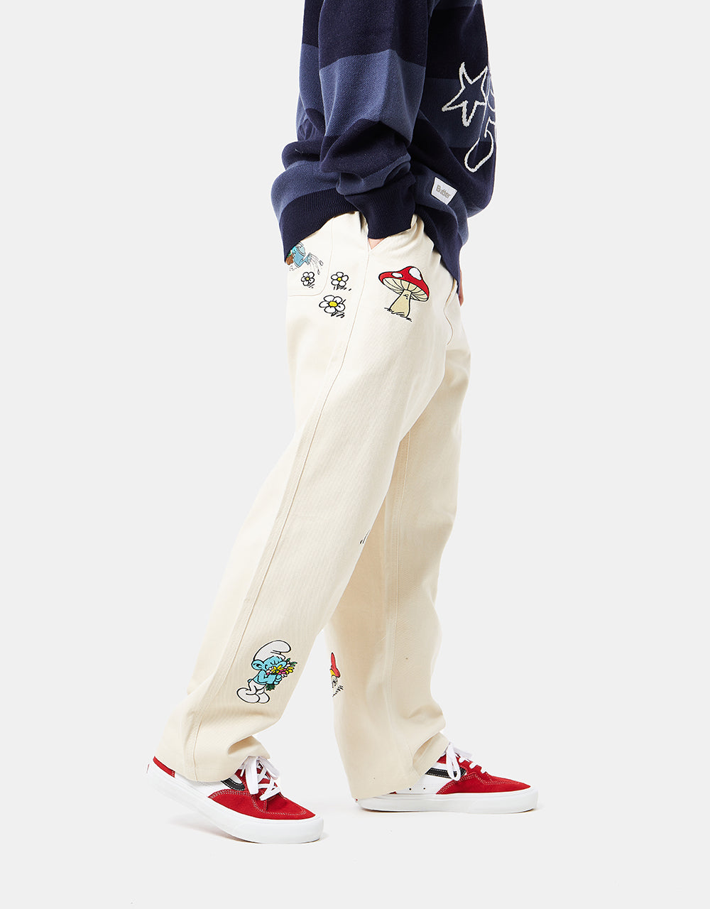 Butter Goods x The Smurfs Forage Wide Leg Pants - Natural