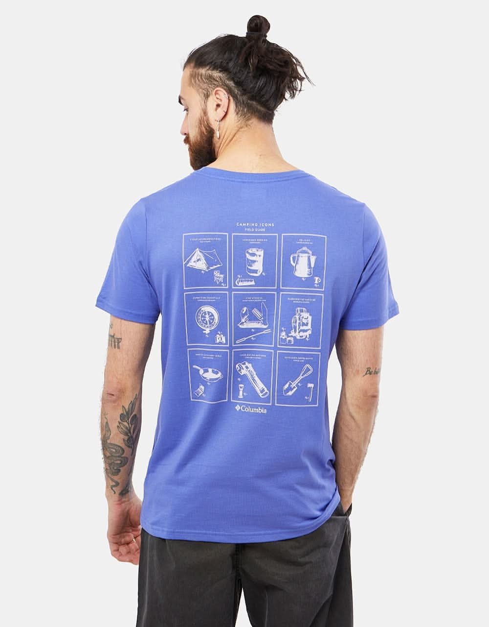 Columbia Rapid Ridge Back Graphic II T-Shirt - Purple Lotus/Campsite Icons