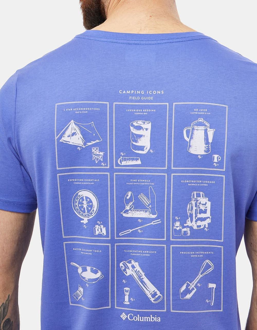 Columbia Rapid Ridge Back Graphic II T-Shirt - Purple Lotus/Campsite Icons