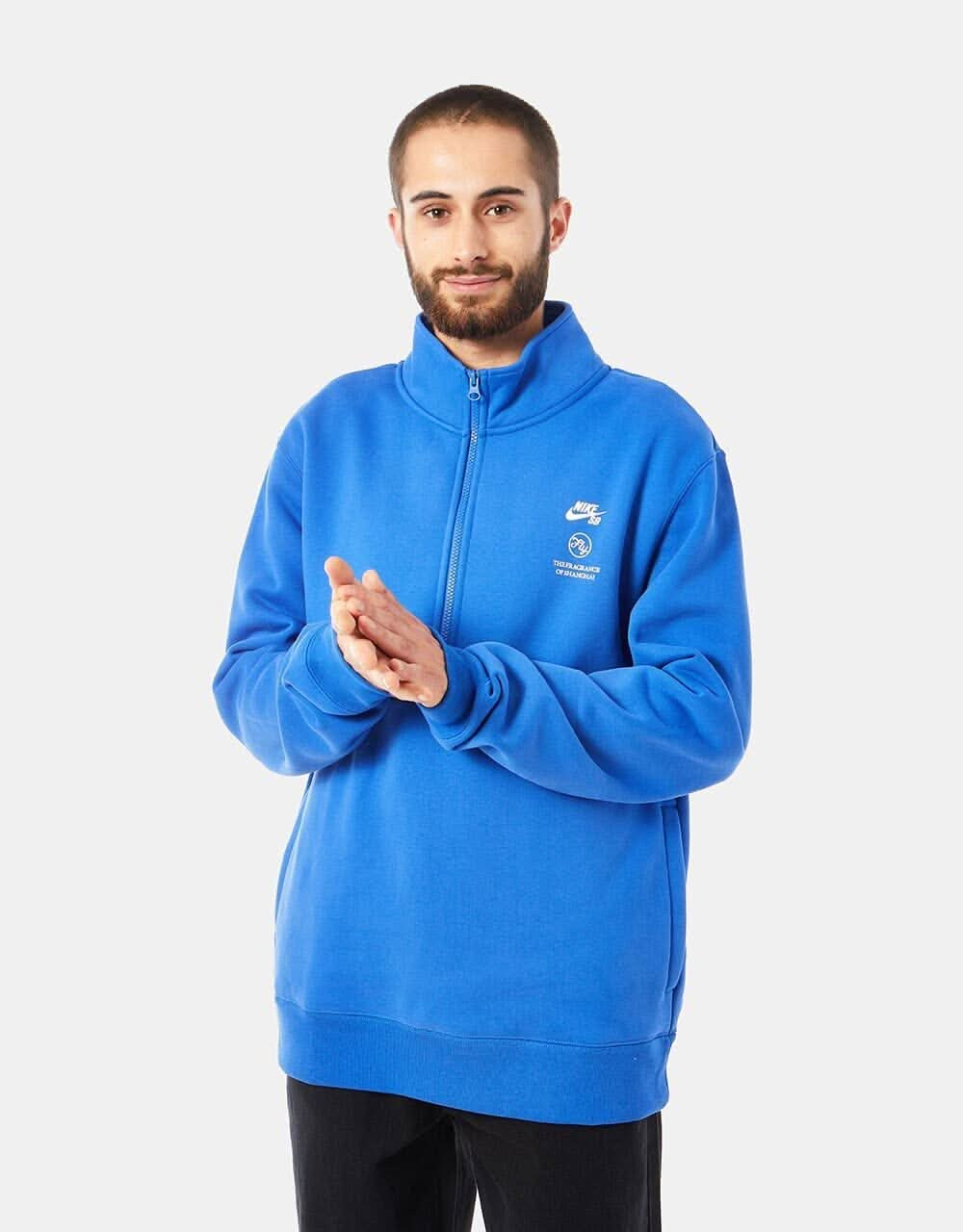 Nike SB x Fly Streetwear Half Zip - Game Royal/White