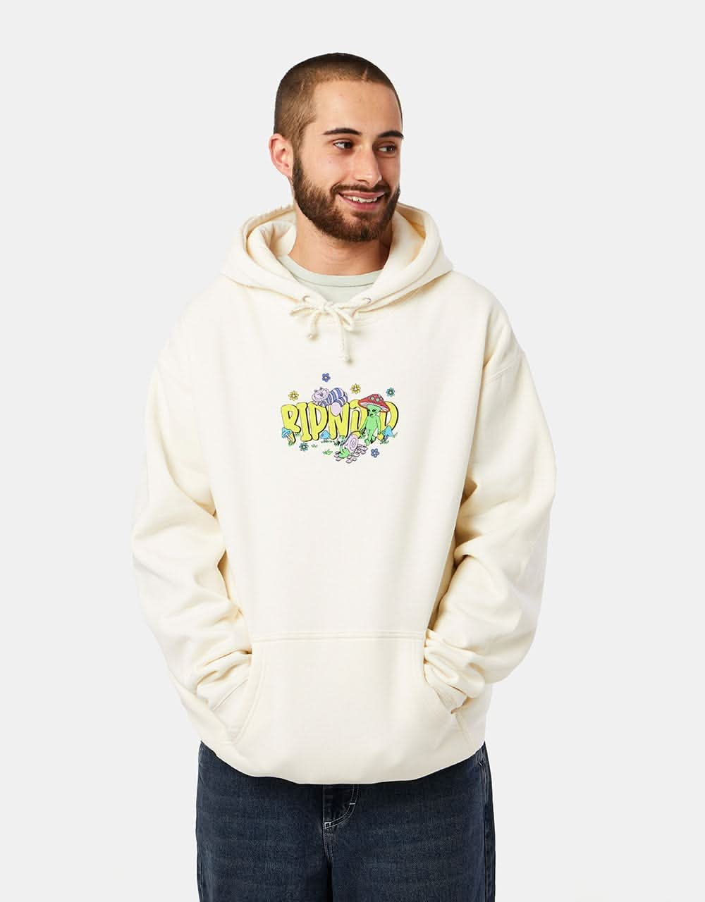 RIPNDIP Rabbit Hole Pullover Hoodie - Bone