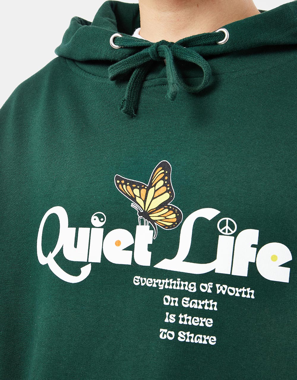 The Quiet Life Butterfly Pullover Hoodie – Jägergrün