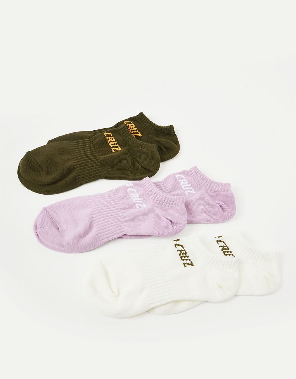 Santa Cruz Womens Strip No Show Socks 3 Pack -  Assorted