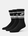 Nike Sportswear Everyday Essential 3 Pack Socks - Black/White