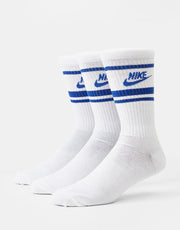 Lot de 3 paires de chaussettes Nike Sportswear Everyday Essential - Blanc/Royal jeu/Royal jeu