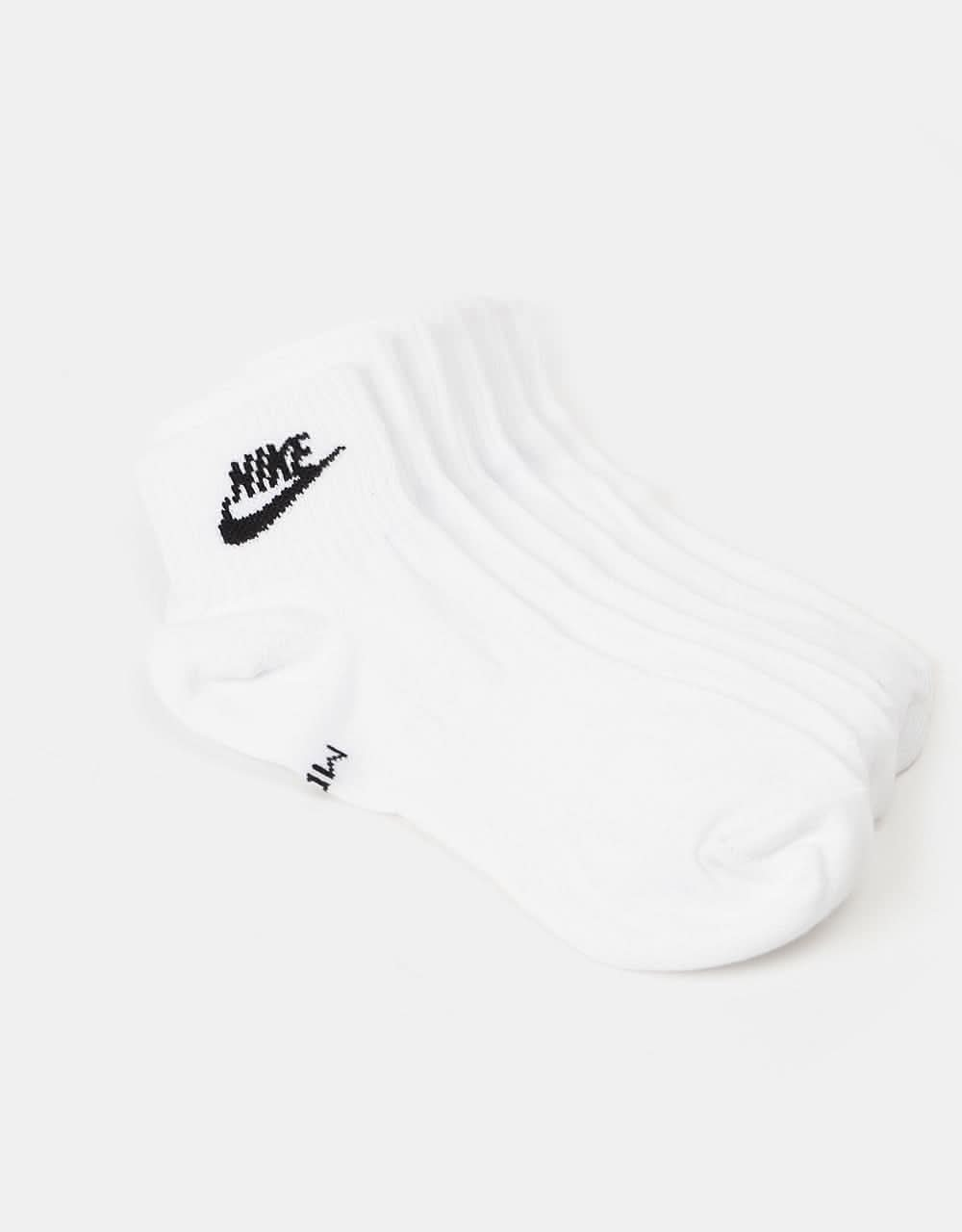 Nike Everyday Essential Ankle 3 Pack Socks - White/Black