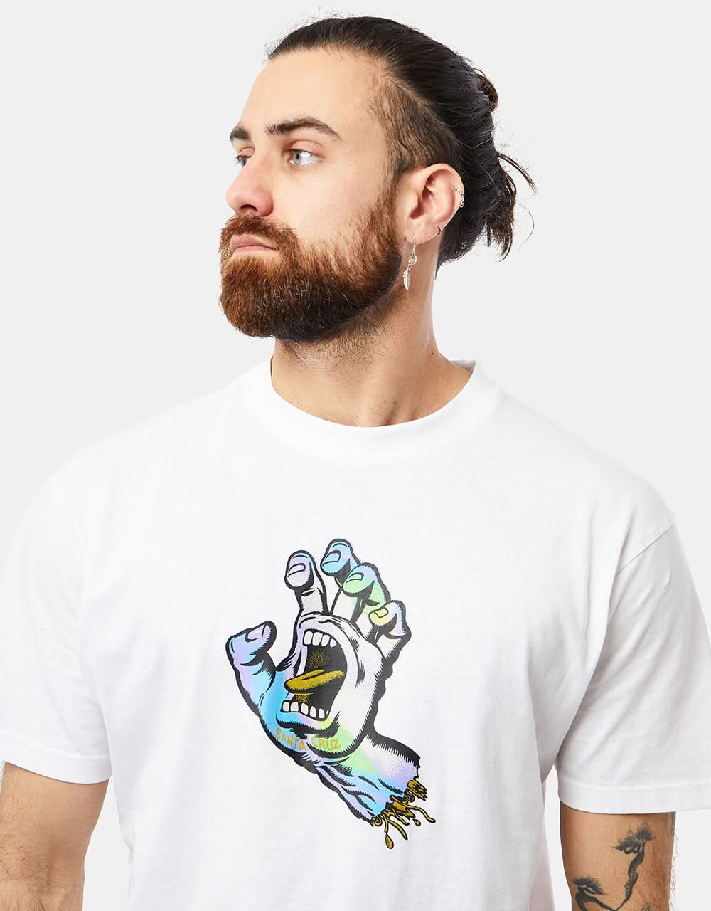 Santa Cruz Holo Screaming Hand Front T-Shirt - White