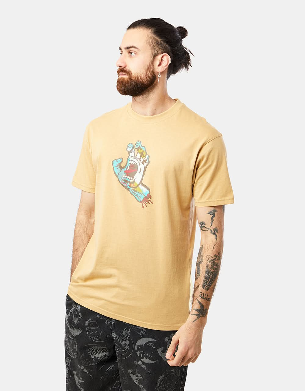 Santa Cruz Holo Screaming Hand Front T-Shirt - Parchment