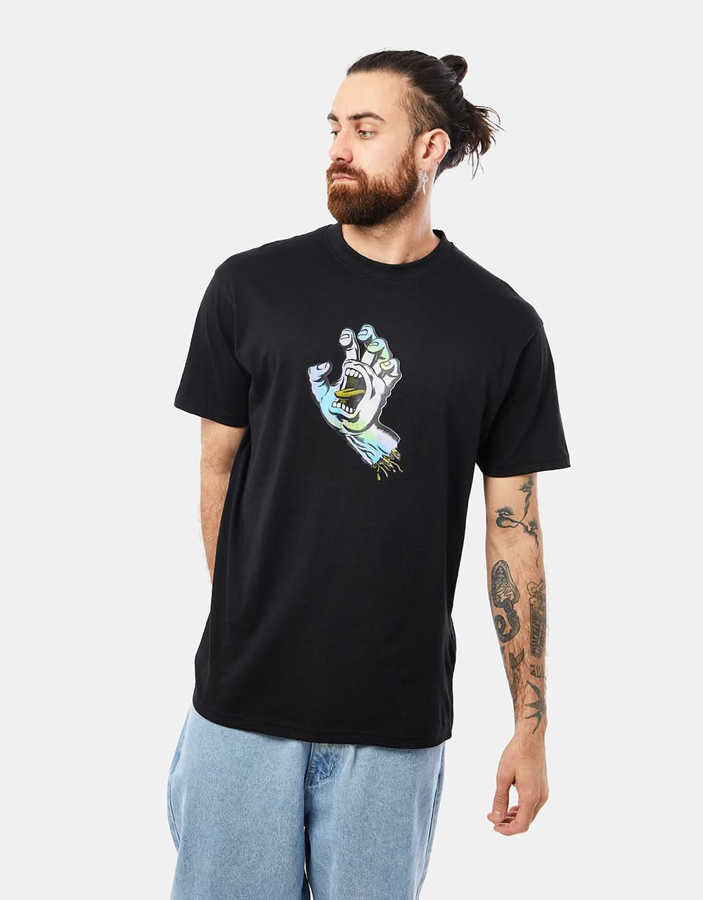 Santa Cruz Holo Screaming Hand Front T-Shirt - Black