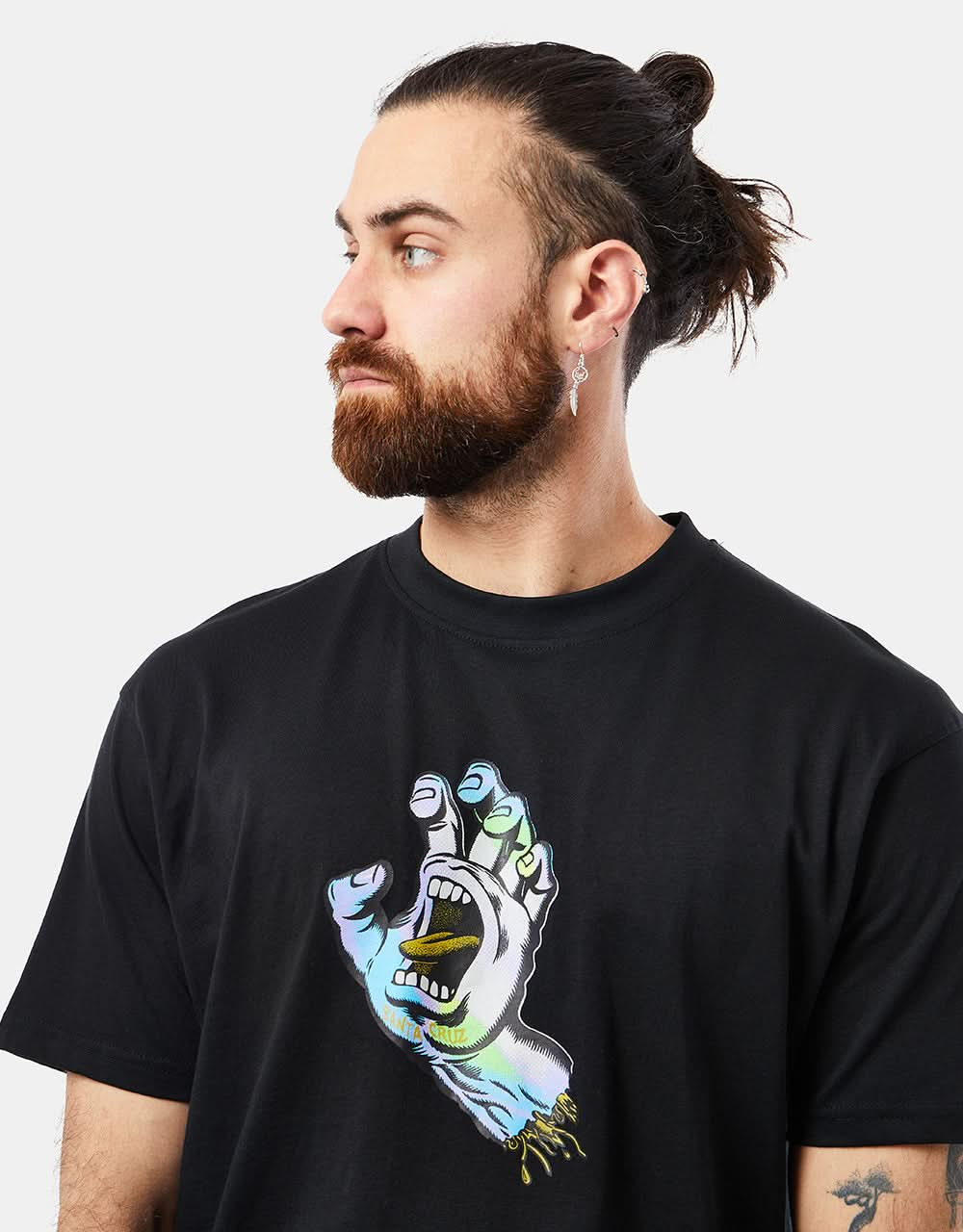 Santa Cruz Holo Screaming Hand Front T-Shirt - Black