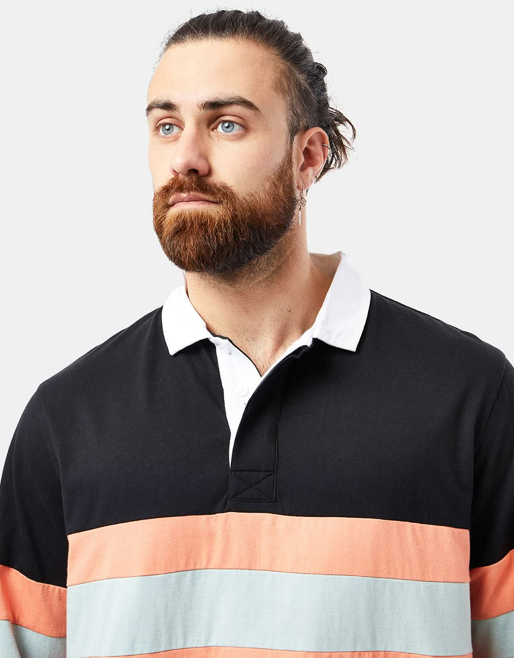 Santa Cruz Vista Strip L/S Polo Shirt - Washed Black