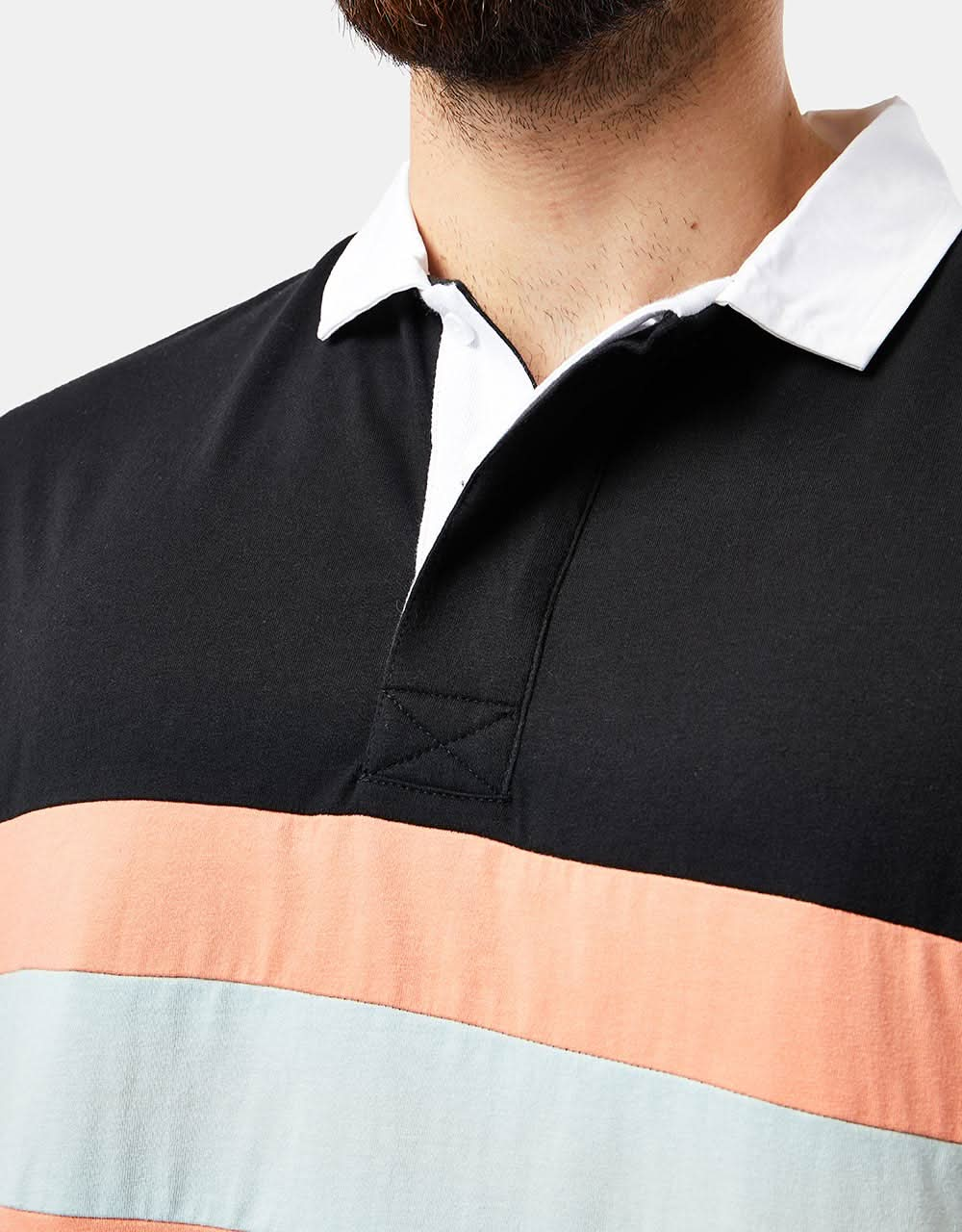 Santa Cruz Vista Strip L/S Polo Shirt - Washed Black