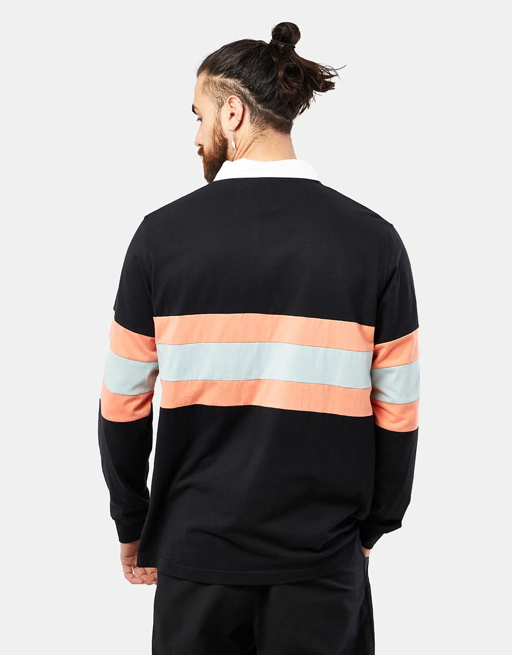 Santa Cruz Vista Strip L/S Polo Shirt - Washed Black