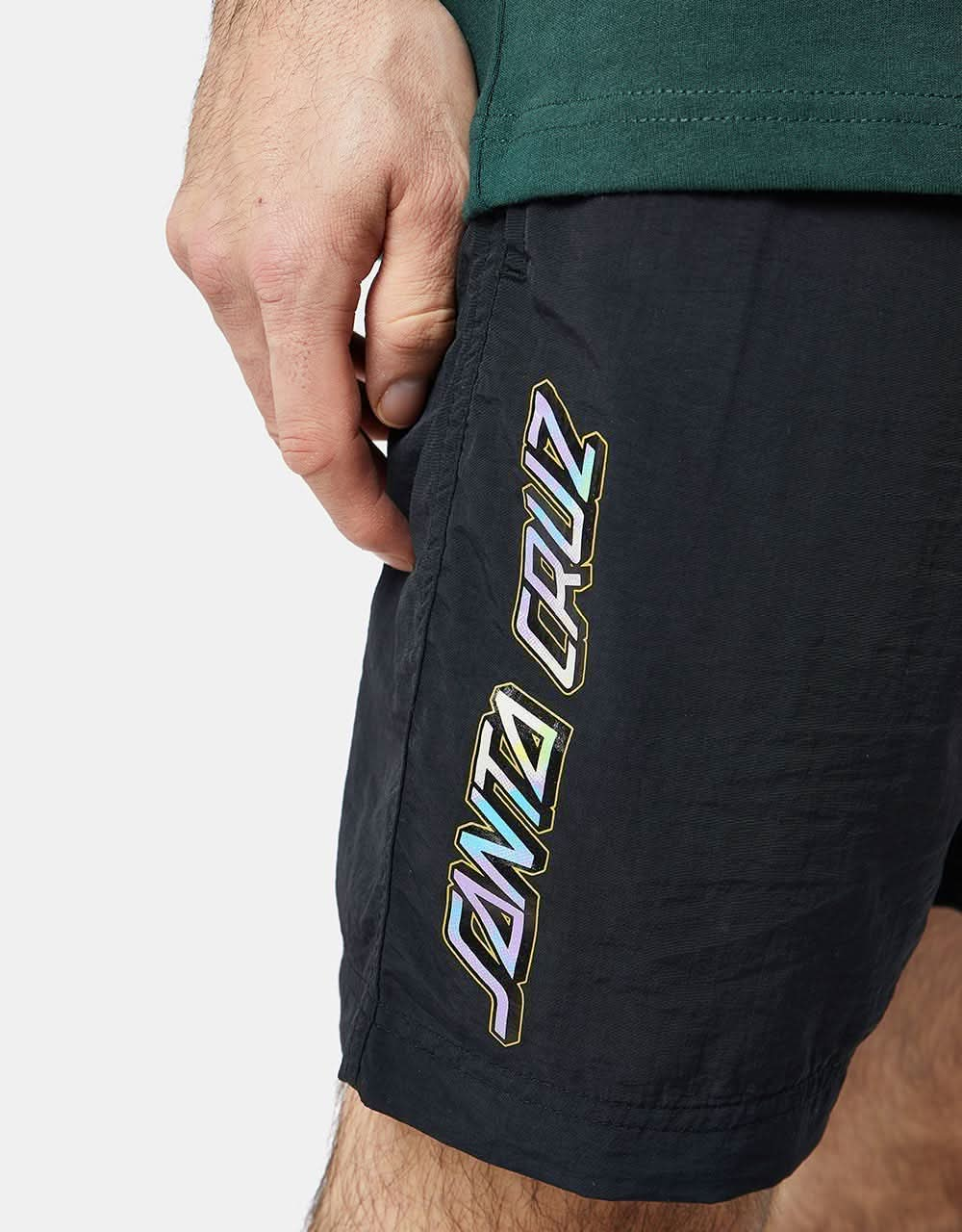 Santa Cruz Holo Hand Aqua React Swimshort - Black Holo