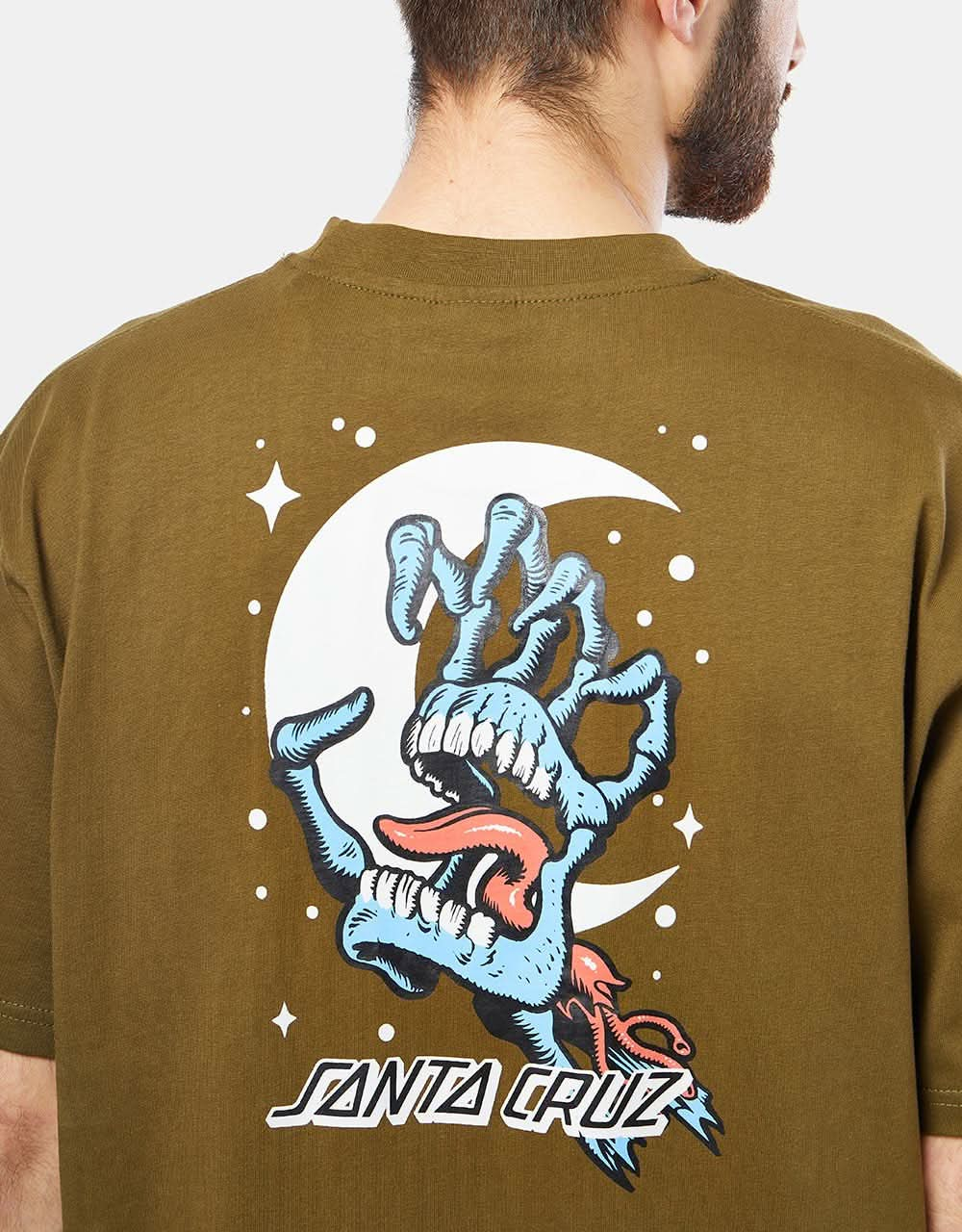 Santa Cruz Cosmic Bone Hand T-Shirt - Uniform Green