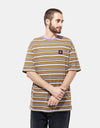 Santa Cruz Classic Label Stripe T-Shirt - Moss Stripe