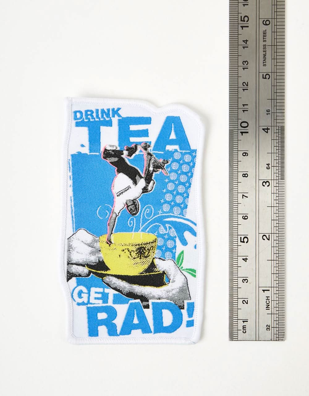 Lovenskate Drink Tea Get Rad Iron On Patch - Multi