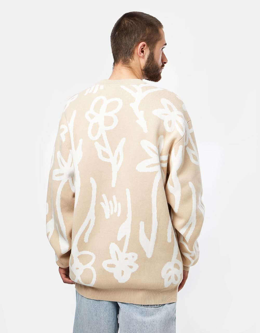 Route One Wildflower Strickpullover – Elfenbein, Creme/Weiß