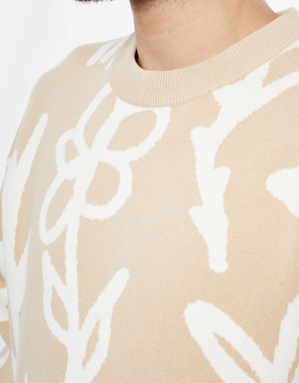 Route One Wildflower Knitted Sweater - Ivory Cream/White