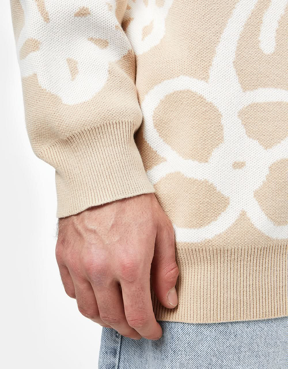 Route One Wildflower Knitted Sweater - Ivory Cream/White