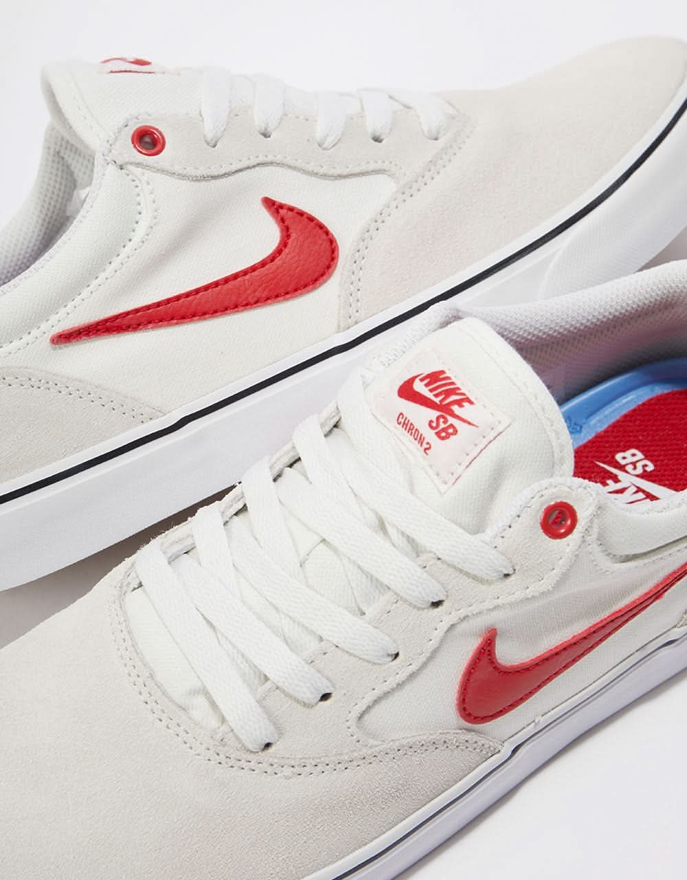 Nike SB Chron 2 Skate Shoes - Summit White/University Red-Phantom