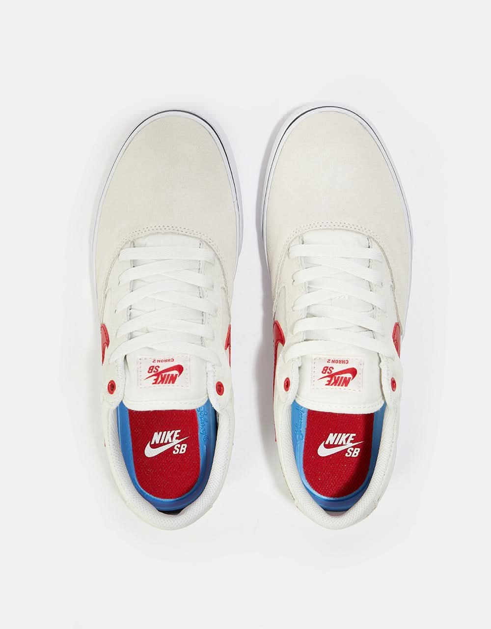 Nike SB Chron 2 Skate Shoes - Summit White/University Red-Phantom