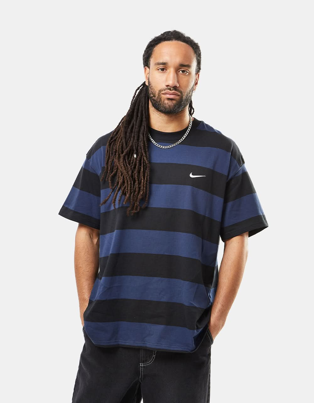 Nike SB Striped T-Shirt T-Shirt - Midnight Navy/Black/White