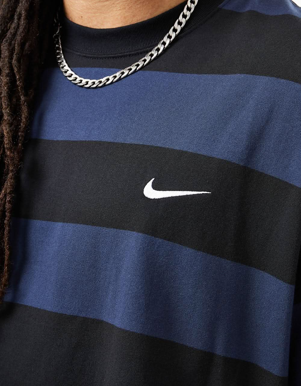 Nike SB Striped T-Shirt T-Shirt - Midnight Navy/Black/White