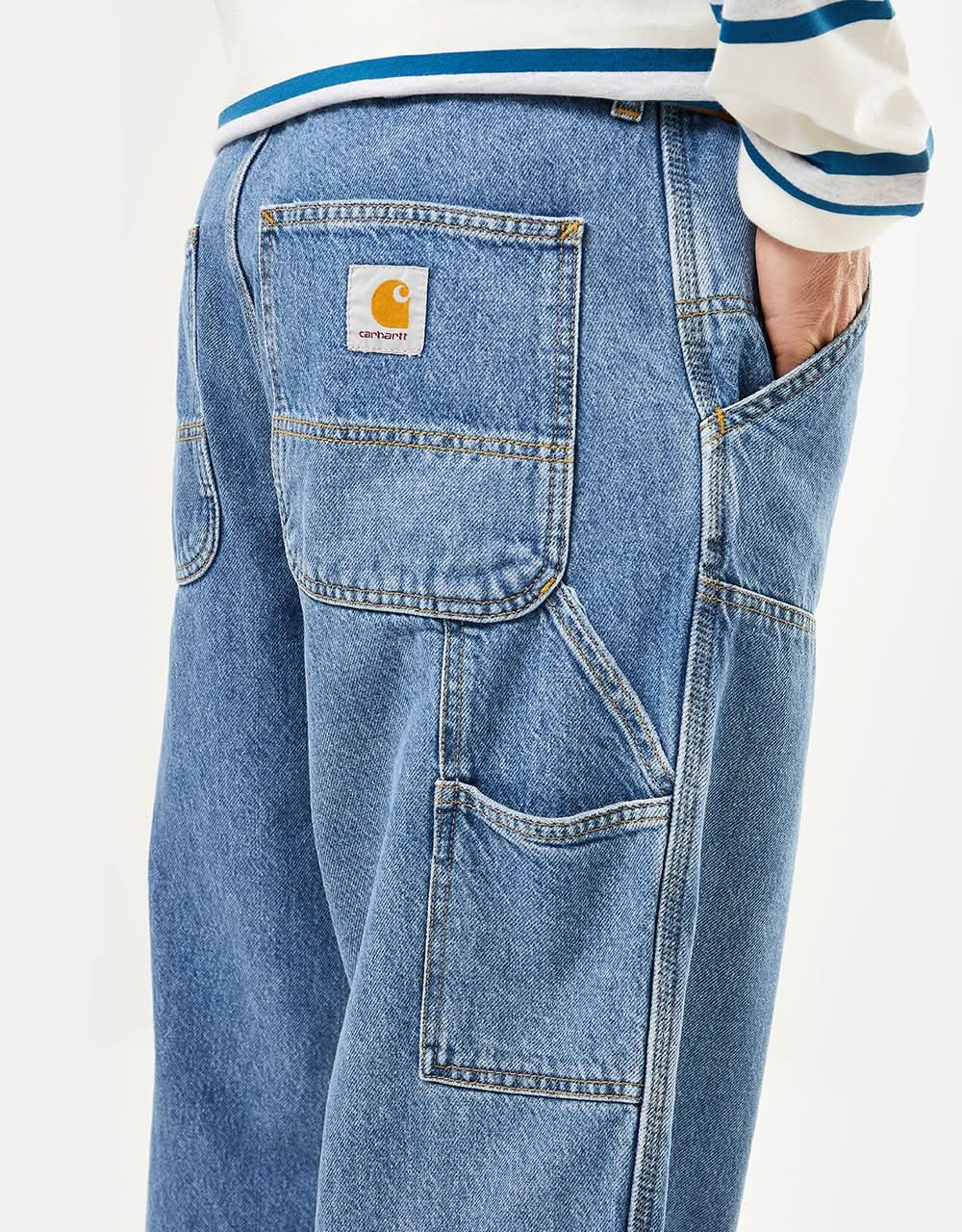 Carhartt WIP Double Knee Pant - Blue (Heavy Stone Washed)