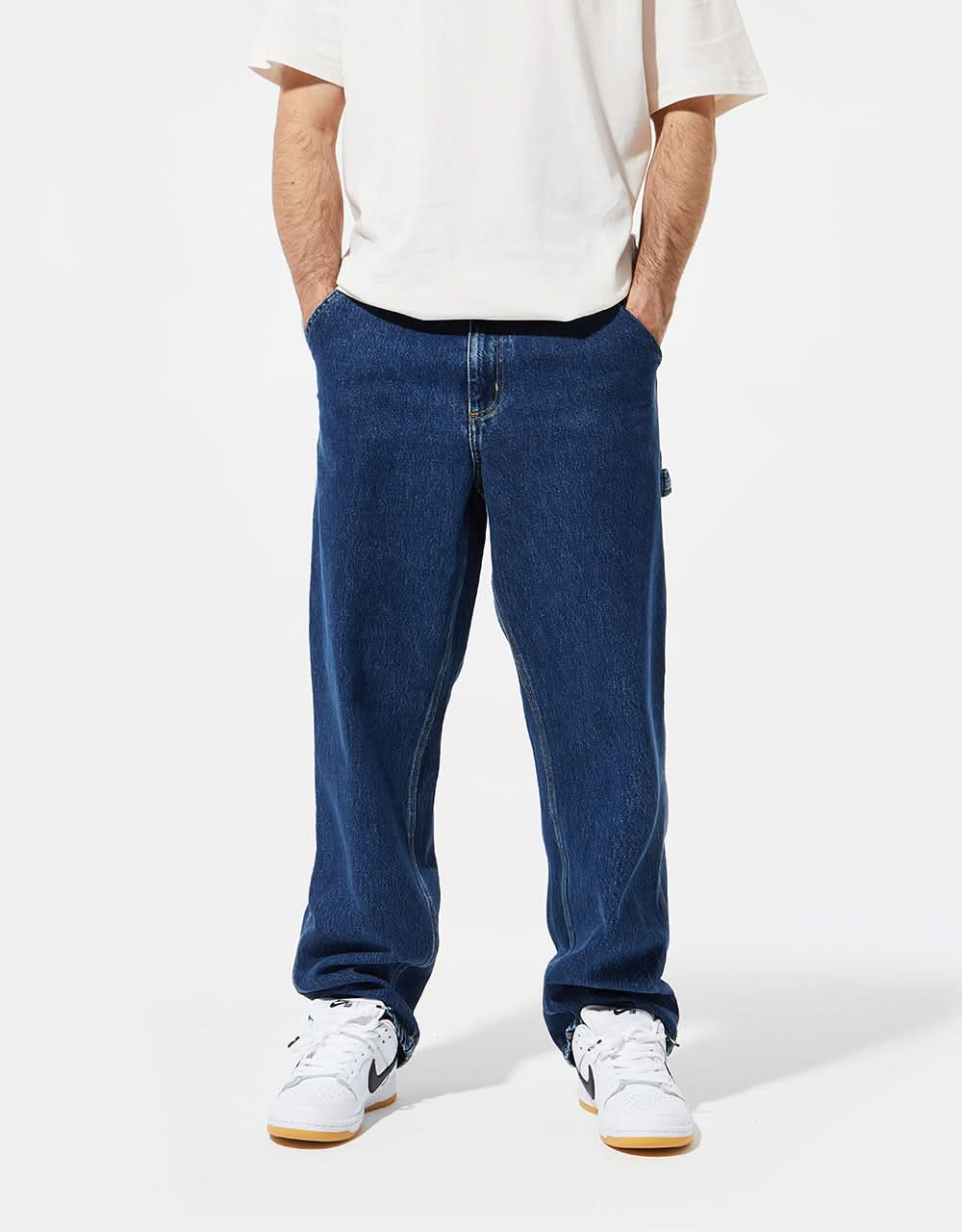 Pantalon Carhartt WIP Single Knee - Bleu (Stone Washed)