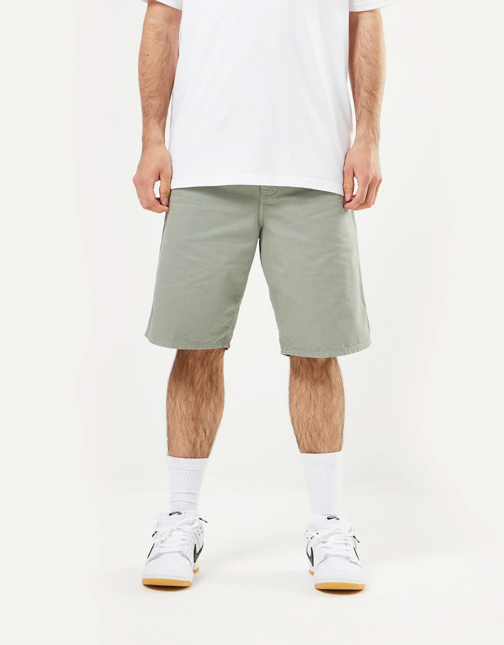 Short Carhartt WIP Single Knee - Yucca (teint en vêtement)