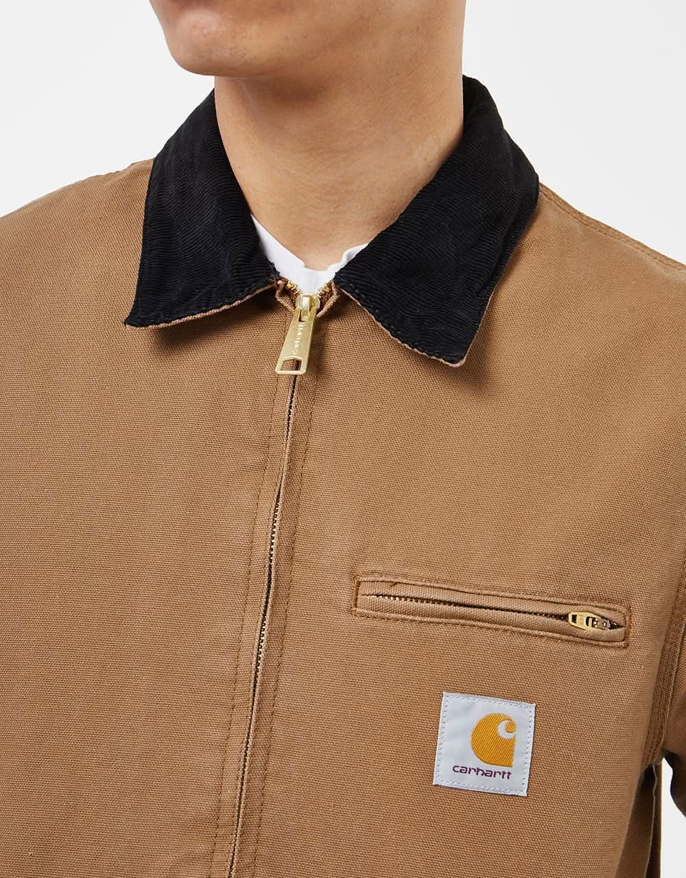 Carhartt WIP Detroit Jacket - Hamilton Brown/Black (Rinsed)