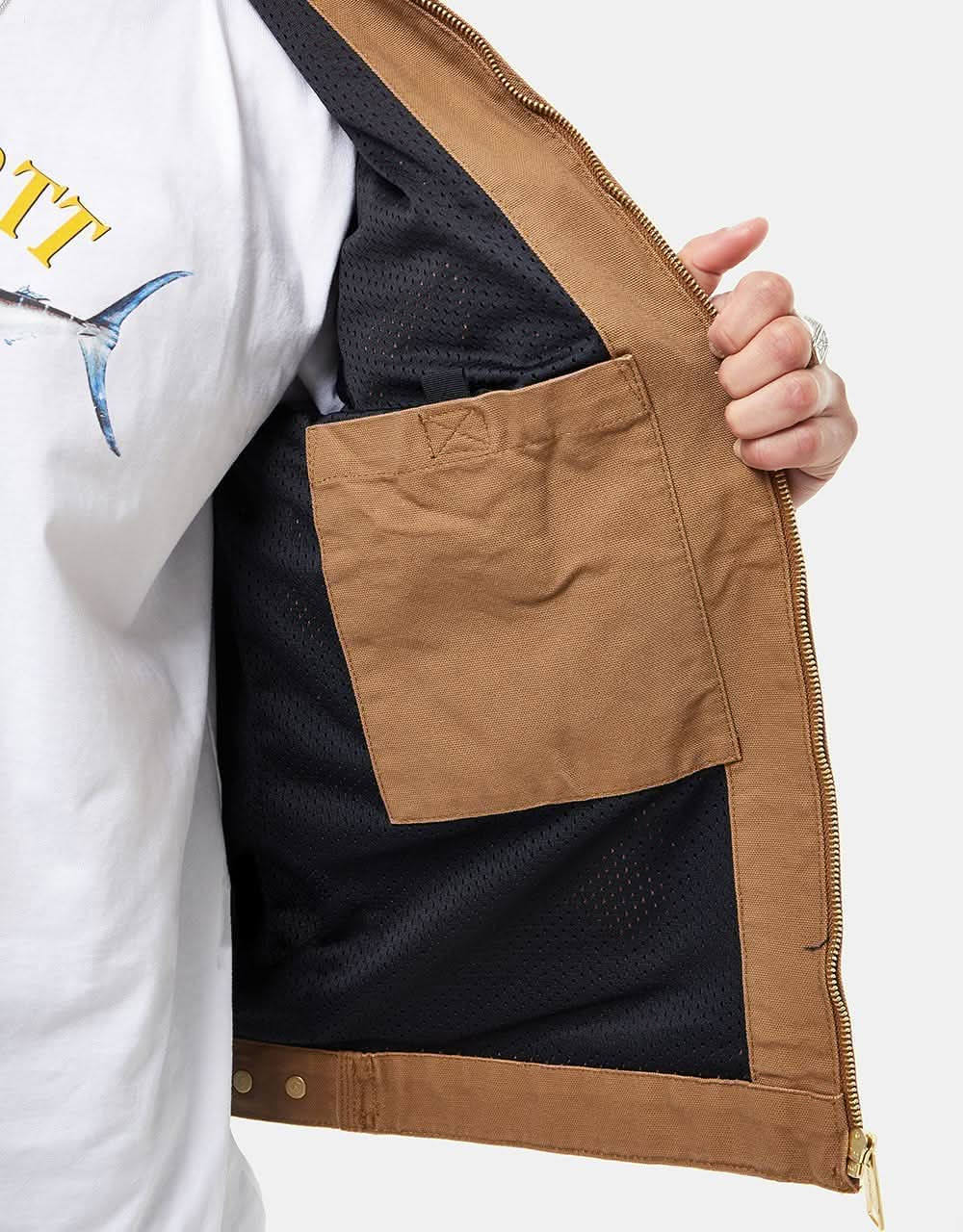 Carhartt WIP Detroit Jacket - Hamilton Brown/Black (Rinsed)