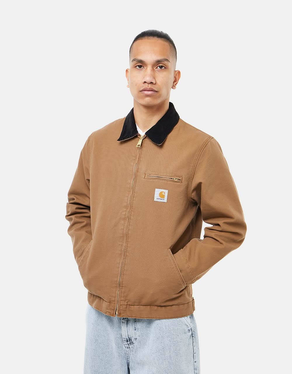 Carhartt WIP Detroit Jacket - Hamilton Brown/Black (Rinsed)