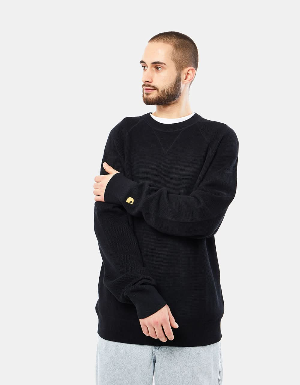 Carhartt WIP Chase Knitted Sweater - Black/Gold