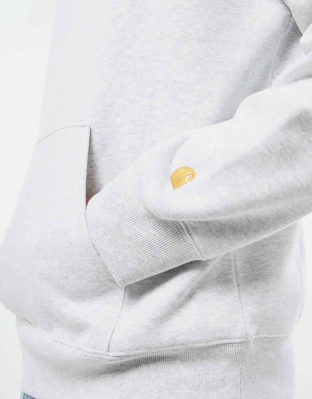 Carhartt WIP Chase Neck Zip Sweatshirt - Ash Heather/Gold